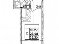 Квартира-студия, 25,3 м², 2/22 эт.