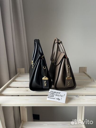 Сумка сетчел coach натуральная кожа (пресс)