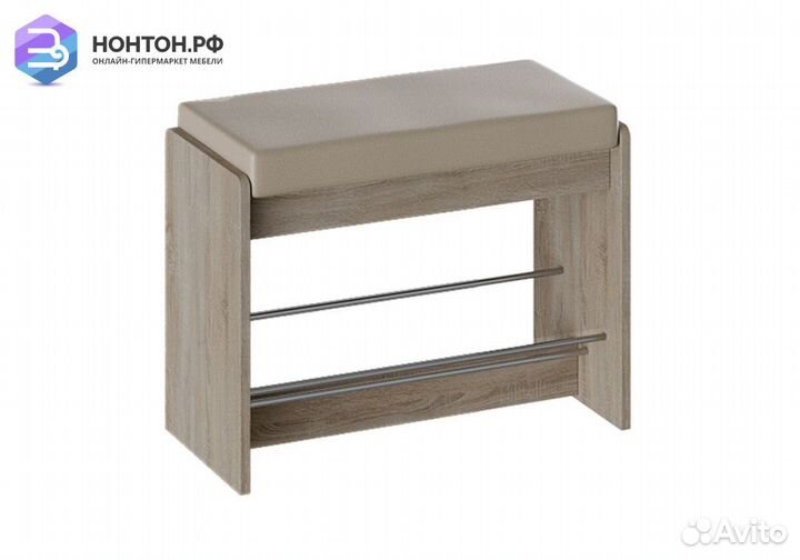 Тумба для обуви Тайм 1 дуб сонома трюфель / кожзам