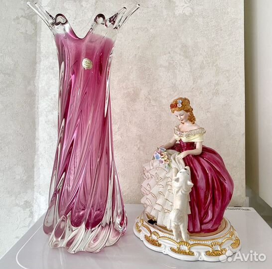 Ваза (40см) Богемия. Статуэтка Италия (24см)