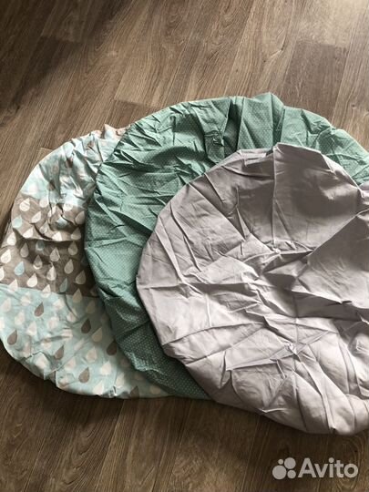 Детская простынь на резинке для круглой кроватки