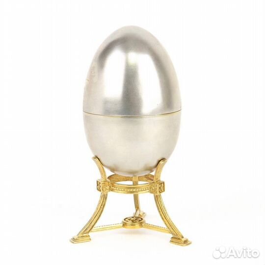 Старинное серебряное яйцо 84 пробы с золочением