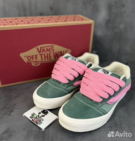 Кеды Vans Knu Skool green pink