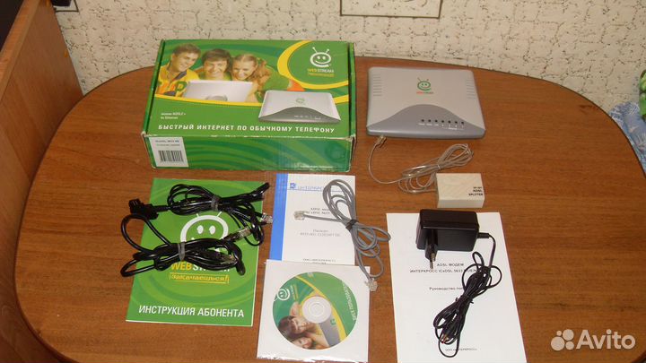 Рабочий модем webstream adsl2+, комплект