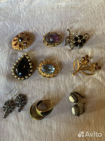 Бусы брошь и серьги