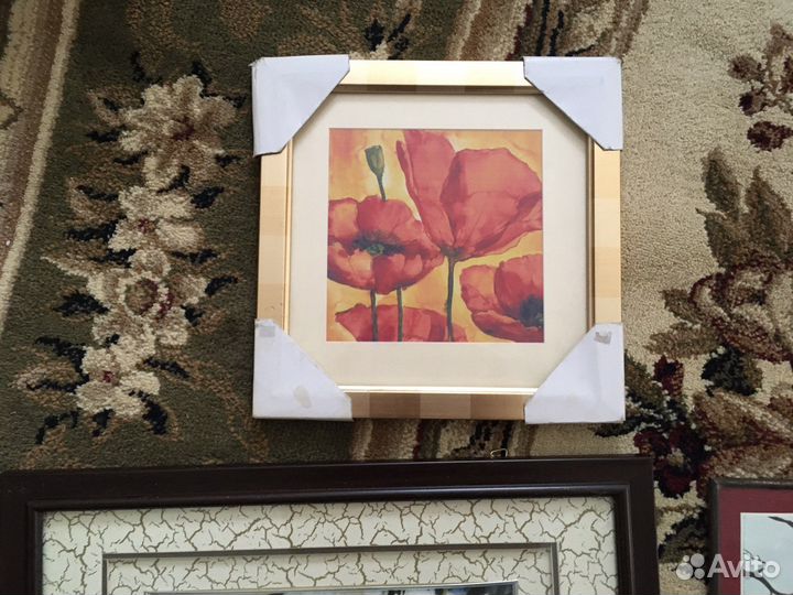 Репродукции на картоне,в рамках