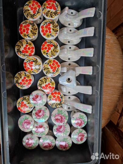 Мебельные ручки керамика с рябиной