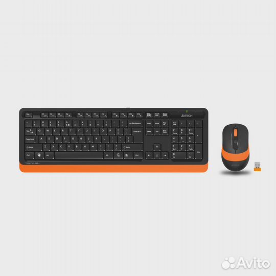 Клавиатура + мышь A4Tech Fstyler FG1010 клав:черный/оранжевый мышь:черный/оранжевый USB беспроводная