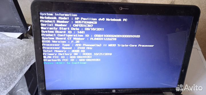 Ноутбук hp pavilion dv6 hp dv6 3110er