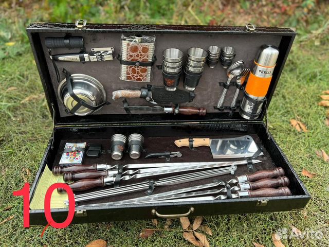 Шашлычный набор №10. / коричневый велюр