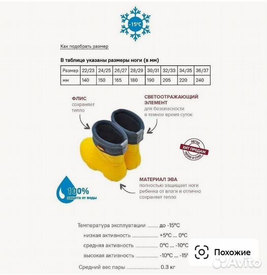 Детские резиновые сапоги 22-23 nordman