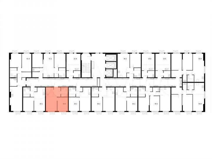 1-к. квартира, 34,3 м², 19/25 эт.