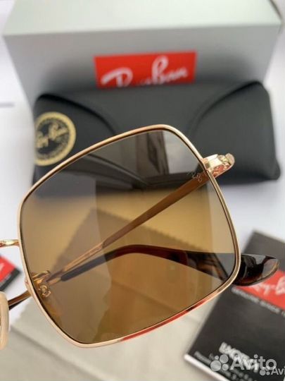 Очки ray ban square коричневые