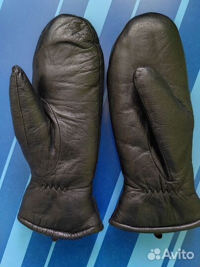 Варежки детские натуральная кожа мех