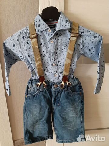 Рубашка и джинсовые шорты