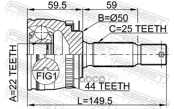 Шрус наружн. 2210-CER16A44 Febest