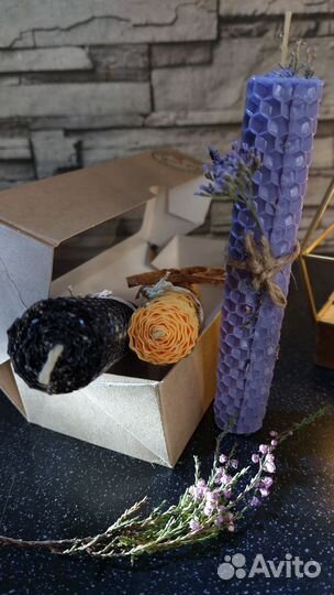 Ароматные свечи из вощины. Подарок к новому году