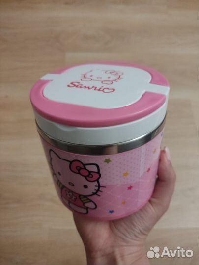 Детский термос для еды розовый