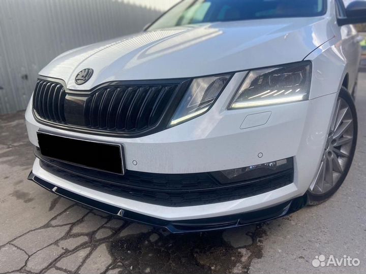 Сплиттер бампера skoda octavia A7 Рестайлинг