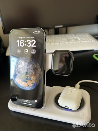 Док станция 4в1 iPhone apple watch airpods