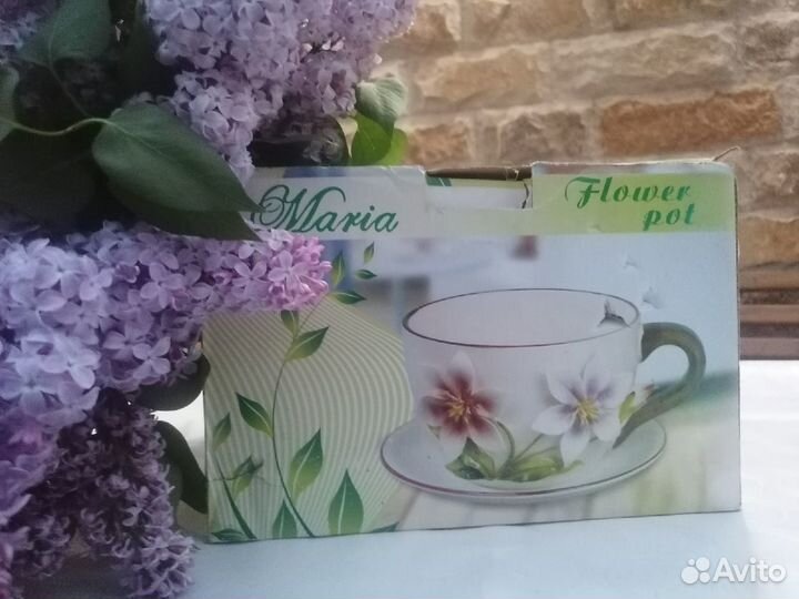 Чашка Кашпо с блюдцем Супер Гигант XL