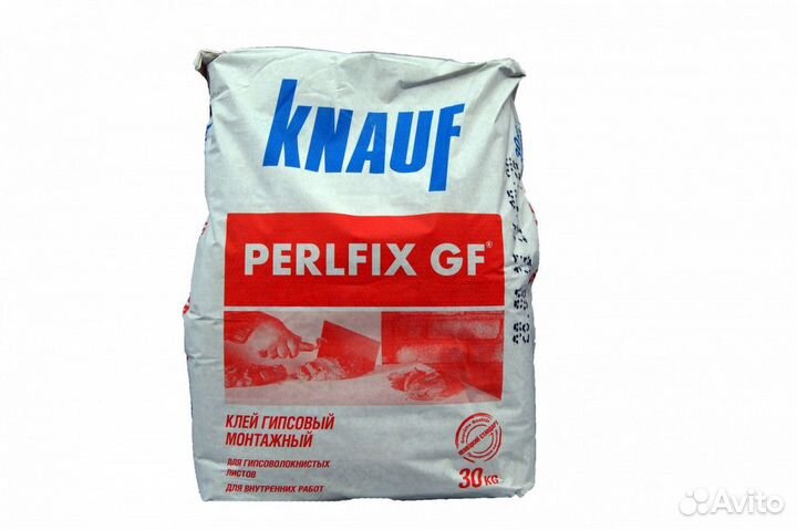 Клей кнауф Перлфикс гипсовый для гипсокартона и пгп 30кг, упак