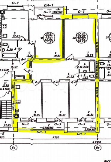 3-к. квартира, 98,2 м², 6/9 эт.