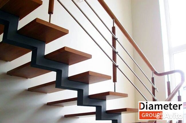 Дизайнерская лестница с забежными ступенями