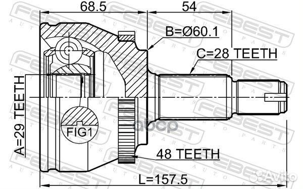 Шрус внешний перед 3510NL3A48 Febest