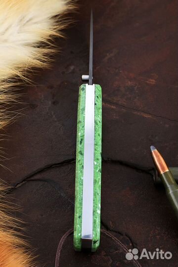 Нож Турист складной Х12мф акрил зеленый