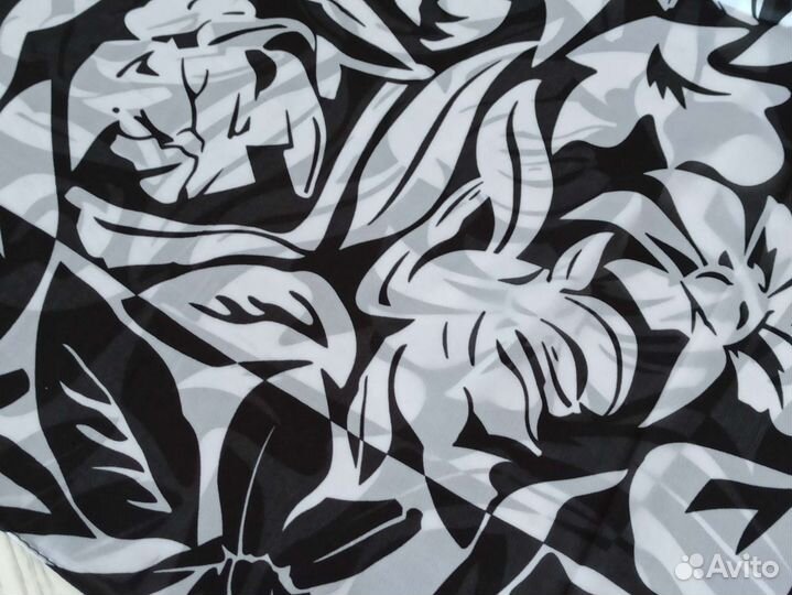 Палантин Шарф черный с белым Dior Шелк