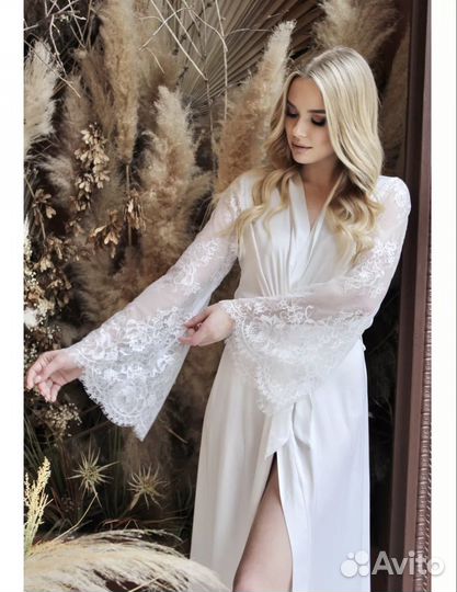 Белый халат свадебный