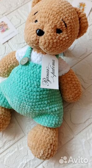 Вязаные игрушки ручной работы Мишка/зайчик