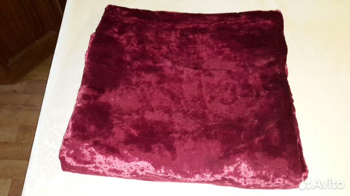Плюш бордовая ткань СССР