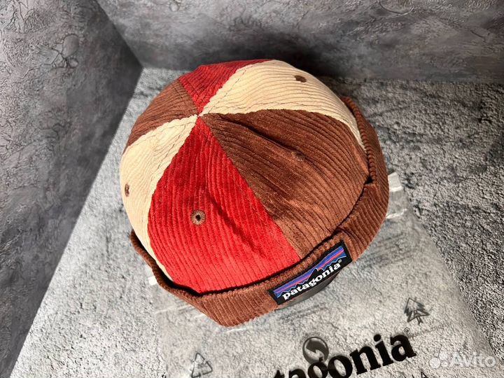 Кепка докер Patagonia вельвет бордо без козырька