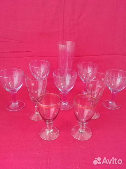 Рюмки, фужеры цветное стекло СССР