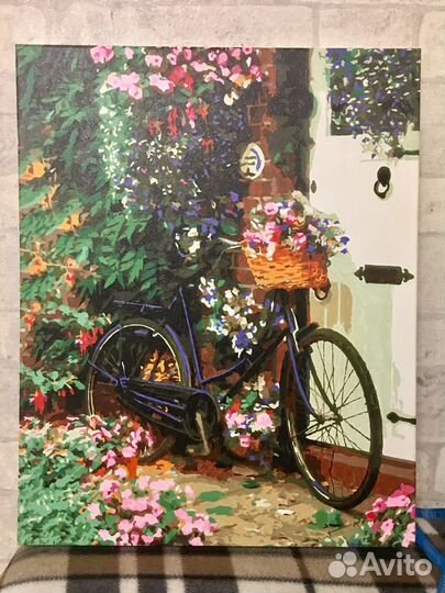 Картина по номерам готовая Велосипед