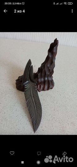 Авторский Нож ручной работы перо