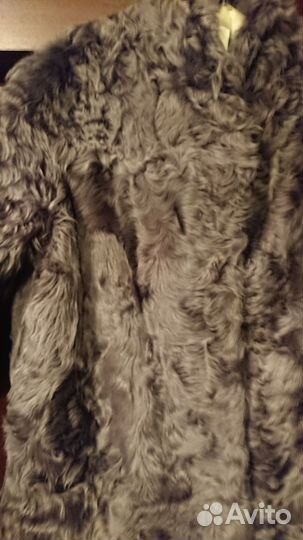 Шуба полушубок из козлика серый