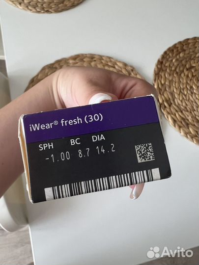 Линзы контактные iwear fresh с диоптриями -1