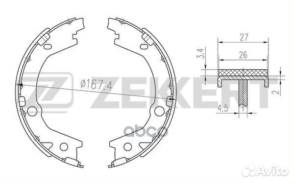 Колодки торм. бараб. задн. Hyundai Sonata V 04