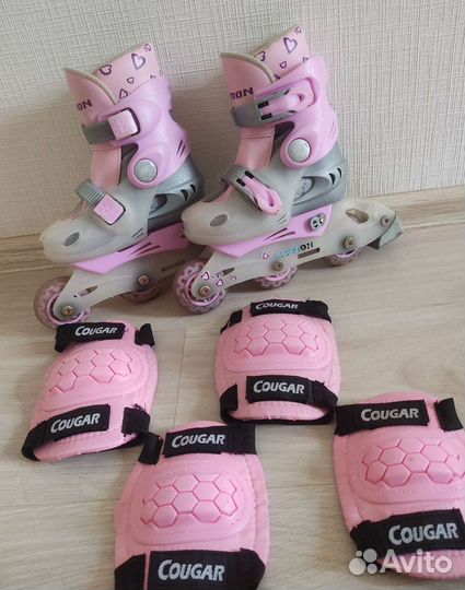 Роликовые коньки детские с защитой