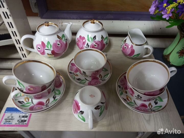 Сервиз чайный,чайные пары,сахарница Песочное
