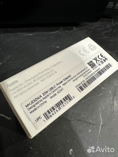 Зарядное Apple 20W Оригинал