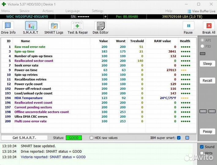 Жёсткий диск WD20purz 2TB