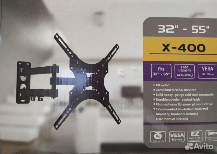 Кронштейн для телевизоров наклонно-поворотны14/55