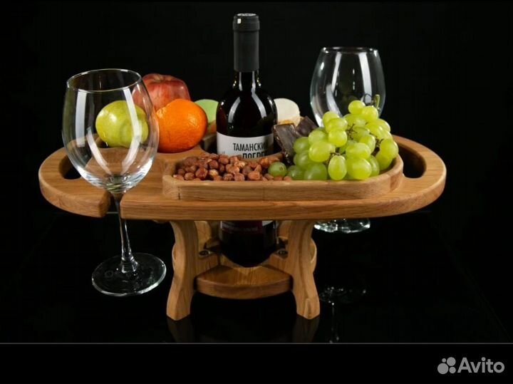 Винный столик из массива дуба и менажница