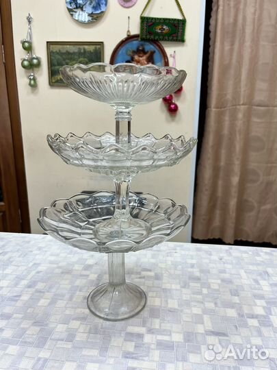 Ваза для фруктов на ножке СССР