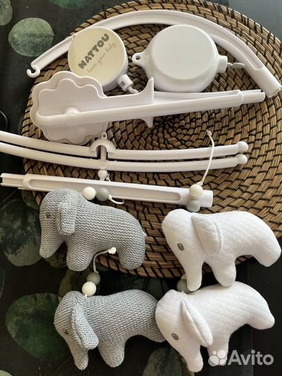 Мобиль на кроватку Nattou +дополнительный муз блок