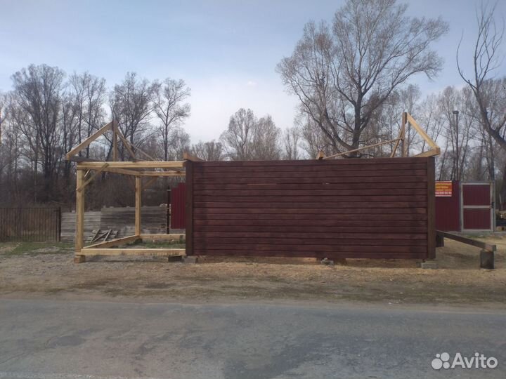 Сруб бани 4*6+беседка